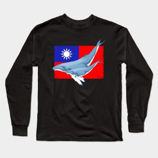 Humpback Whale Flag of Taiwan Long Sleeve T-Shirt